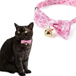 Necoichi Kiku Ribbon Bow Tie Cat Collar (Pink)