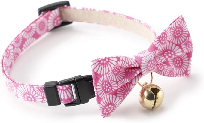 Necoichi Kiku Ribbon Bow Tie Cat Collar (Pink) - Image 4