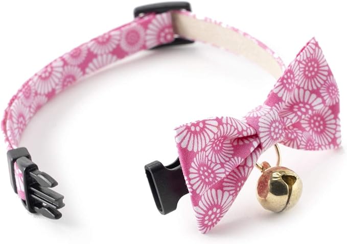 Necoichi Kiku Ribbon Bow Tie Cat Collar (Pink) - Image 3