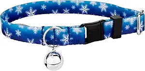 Winter Cat Collar - "Snowflakes - Frosty Blue