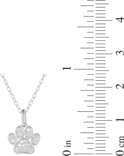 Amazon Essentials Sterling Silver Black and White Diamond Dog Paw Pendant Necklace  - Image 3