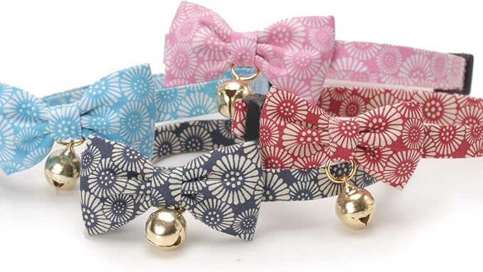 Necoichi Kiku Ribbon Bow Tie Cat Collar (Pink) - Image 5