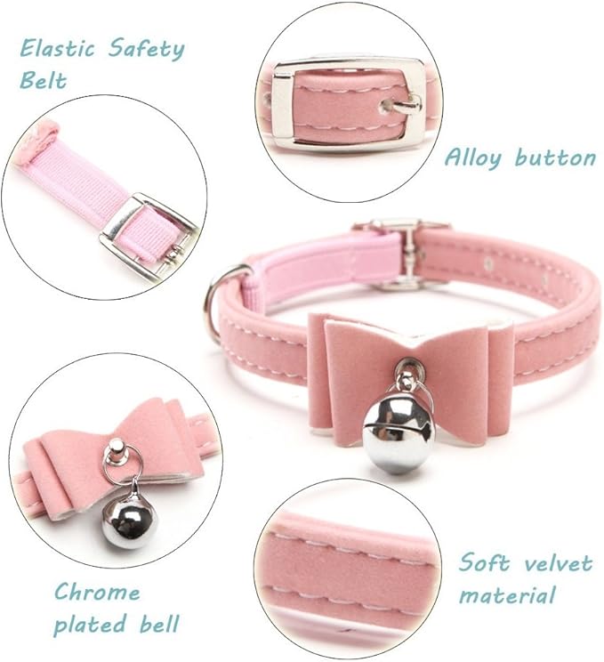 Velvet Bowknot Cat Collar - Image 2