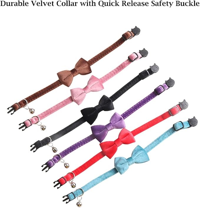 Adjustable Blue Velvet Cat Collar - Image 3