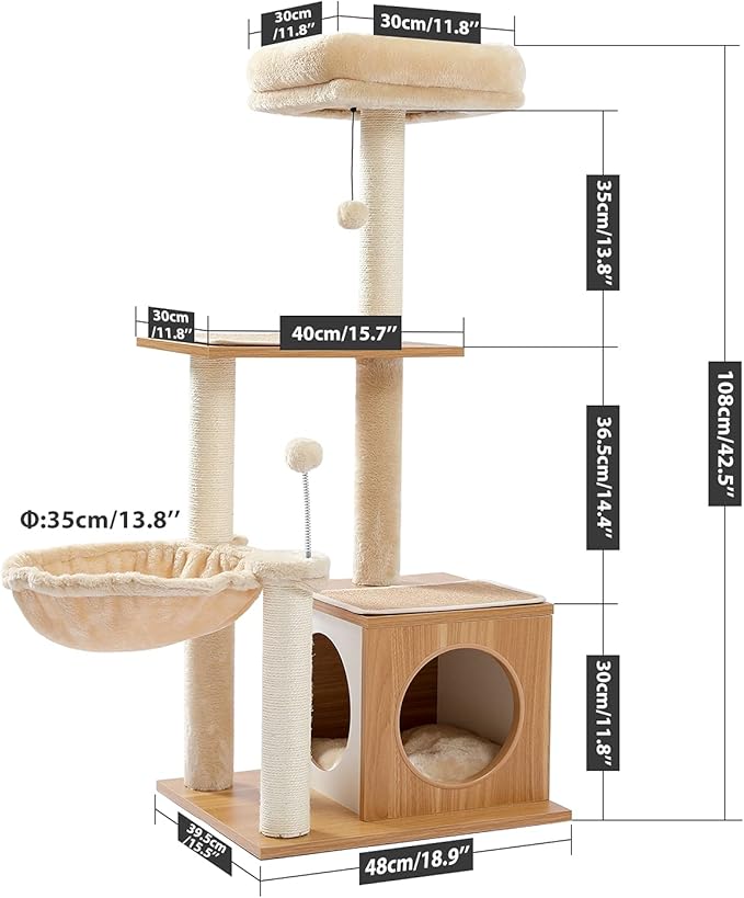 Multilevel Wooden Cat Tree - Image 2