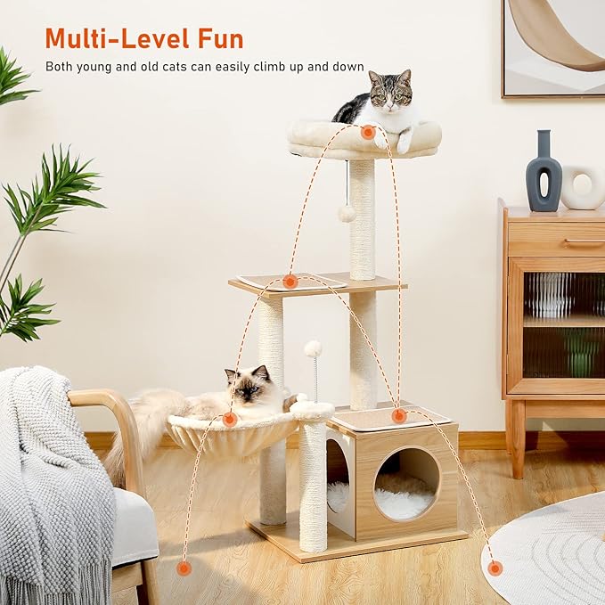 Multilevel Wooden Cat Tree - Image 3
